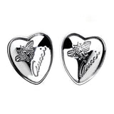 Gucci Butterfly Heart Stud Earrings 0000754