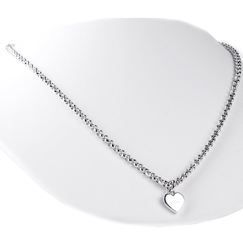Gucci Chain Link Heart Silver Necklace 0000719