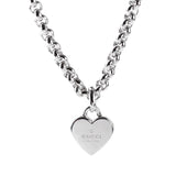 Gucci Chain Link Heart Silver Necklace 0000720