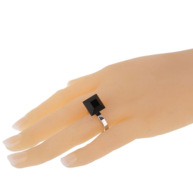 Gucci Chiodo Diamond White Gold Onyx Ring 0002149