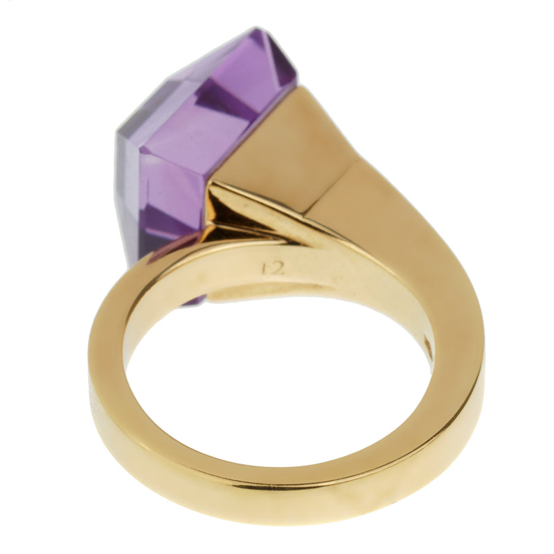 Gucci Chiodo Vintage Amethyst Yellow Gold Cocktail Ring Sz 5 3 4 Opulent Jewelers