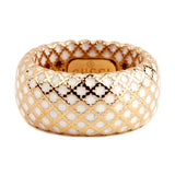 Gucci Diamantissima White Enamel Gold Band Ring 0000664