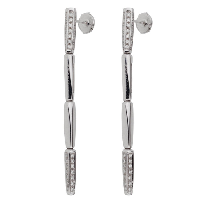 Gucci Diamond 18k White Gold Drop Earrings 0001048
