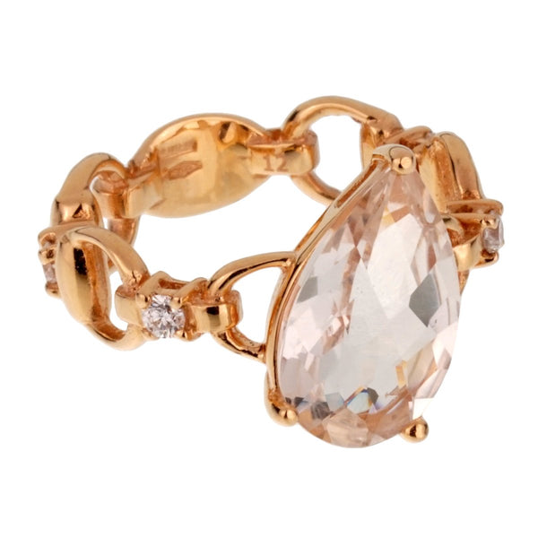 Gucci Diamond Topaz Rose Gold Cocktail Ring 0001298
