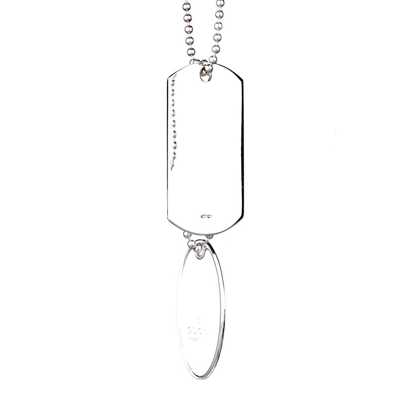 Gucci Dog Tag Silver Necklace Opulent Jewelers