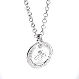 Gucci Double G Bee Large Coin Silver Necklace 0000775