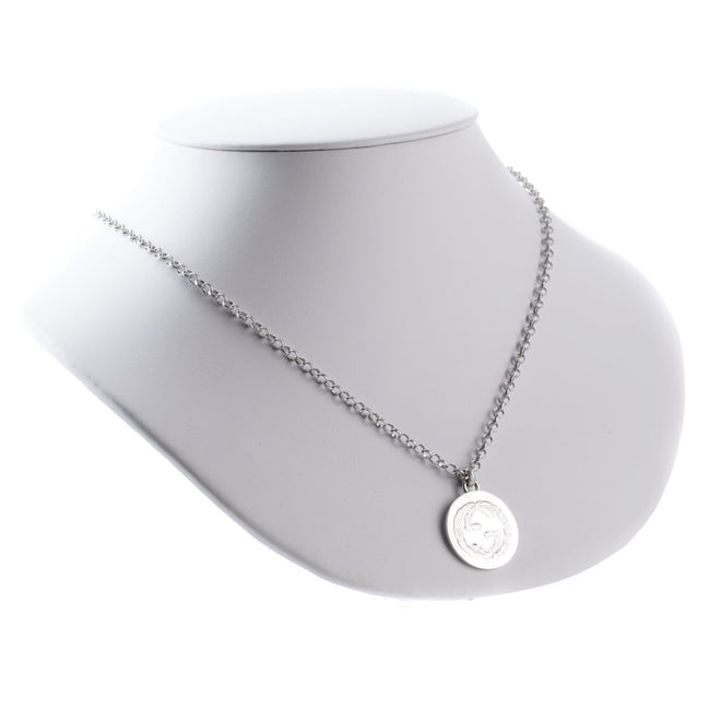 Gucci Double G Bee Large Coin Silver Necklace 0000775