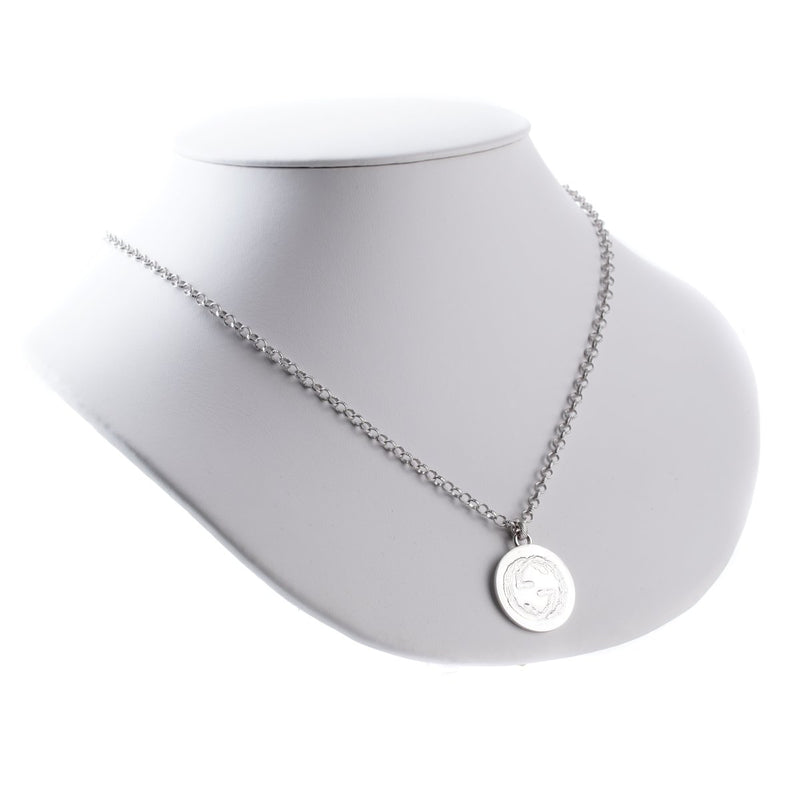 Gucci Double G Bee Large Coin Silver Necklace 0000776