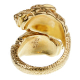 Gucci Double Tiger Diamond Yellow Gold Ring 0002818