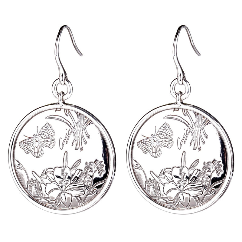 Gucci Flora Silver Drop Earrings 0000805