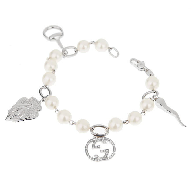 Dovenskab Fejl Præfiks Gucci GG Diamond White Gold Pearl Charm Bracelet – Opulent Jewelers