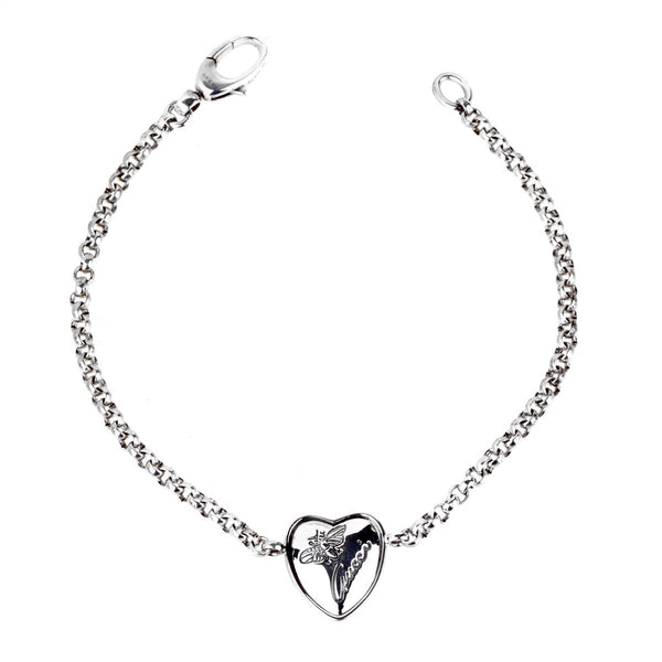 Gucci Heart Butterfly Silver Bracelet 0000831