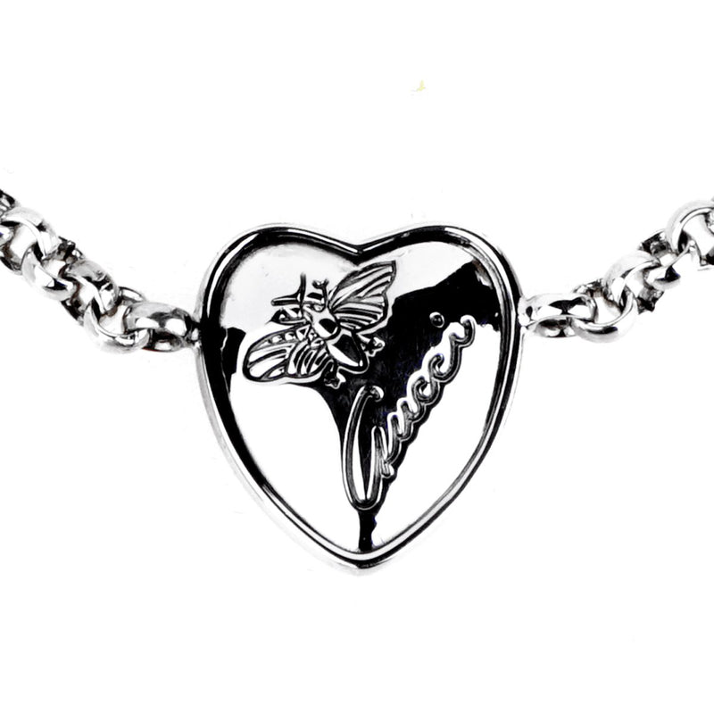 Gucci Heart Butterfly Silver Bracelet 0000831