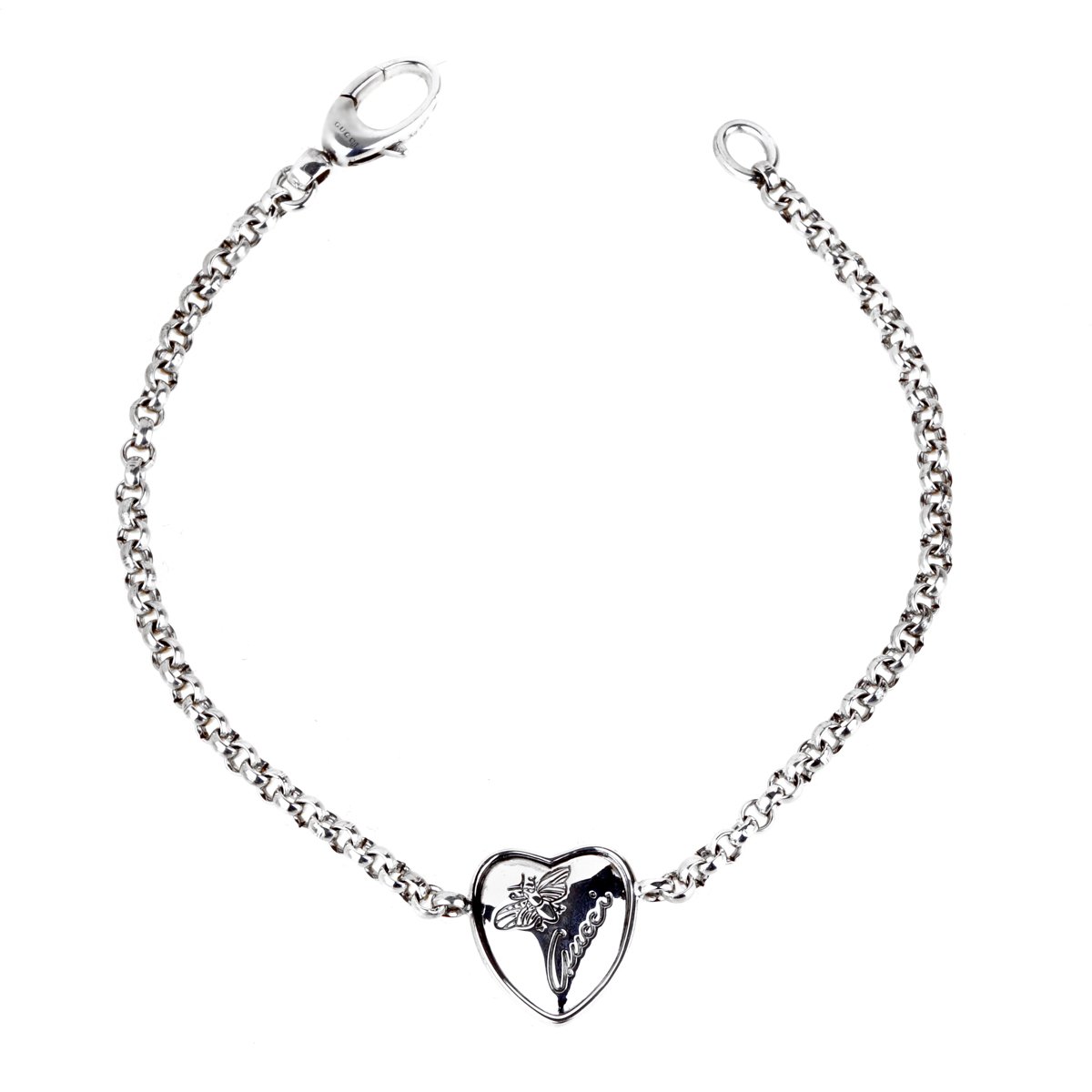 Gucci Heart Butterfly Silver Bracelet
