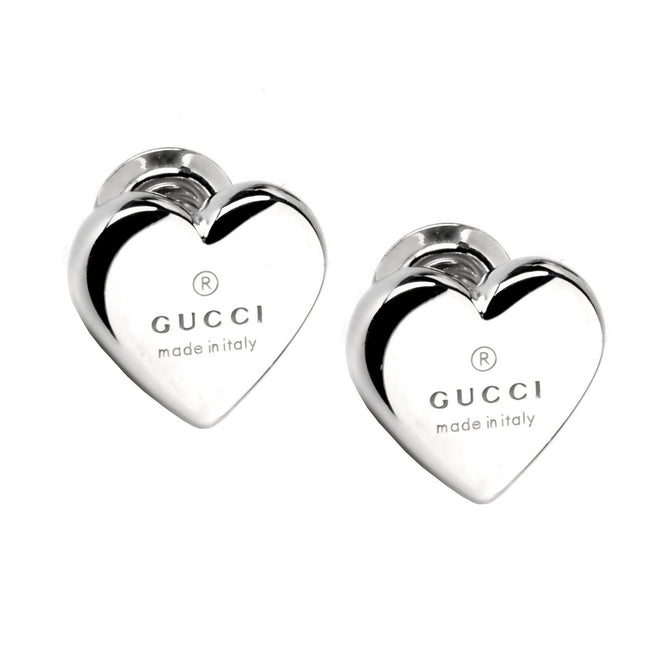 Gucci Heart Stud Silver Earrings 0000699