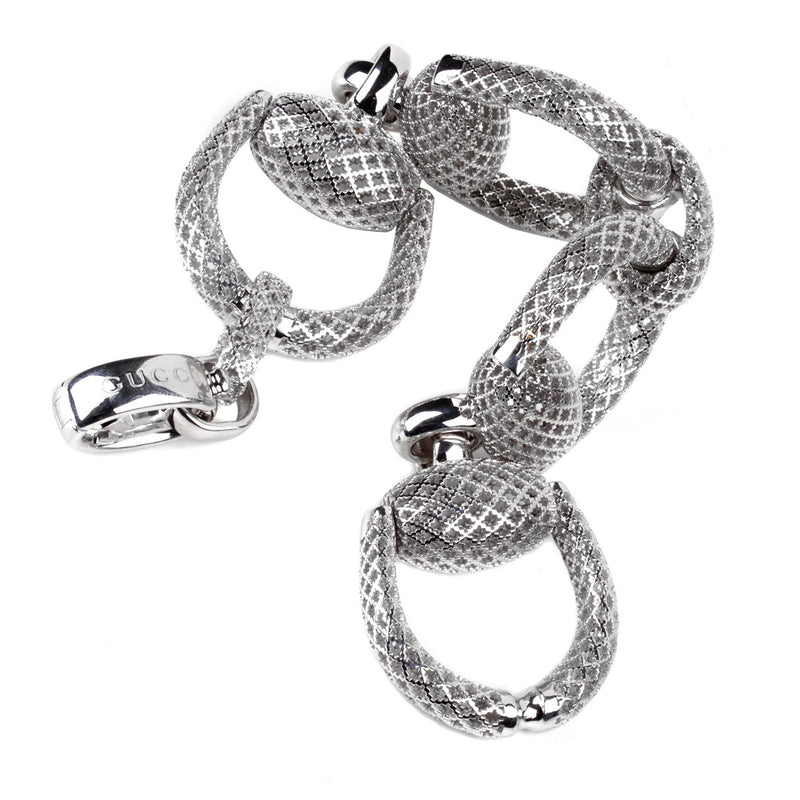 Gucci Leather Braided Horsebit Silver Bracelet – Opulent Jewelers