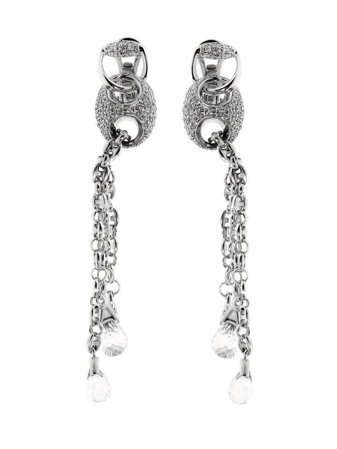 Gucci Horsebit Diamond Earrings in White Gold GCC1760