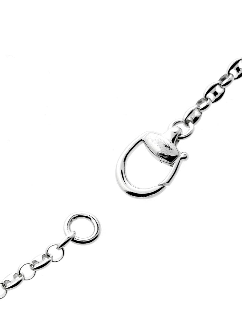 Gucci Horsebit Diamond Necklace in White Gold GCC3345
