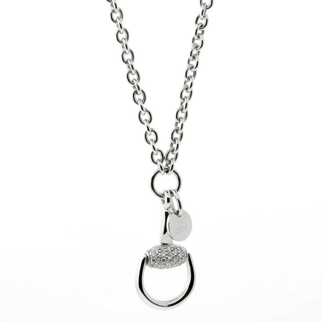 Gucci Horsebit Diamond White Gold Necklace gucci-horsebit-d-wg
