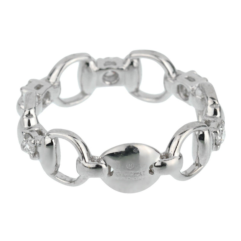 Gucci Horsebit Diamond White Gold Ring 0002052