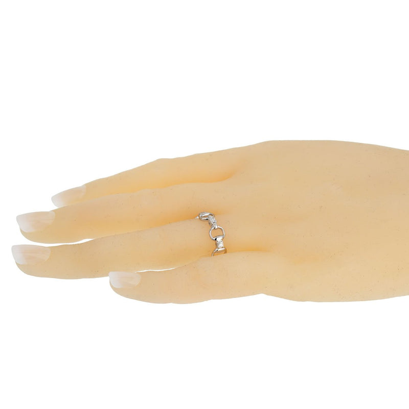 Gucci Horsebit Diamond White Gold Ring 0002052