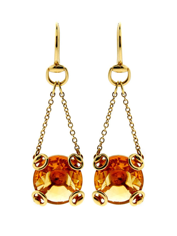 Gucci Horsebit Gold Citrine Earrings GCC10007