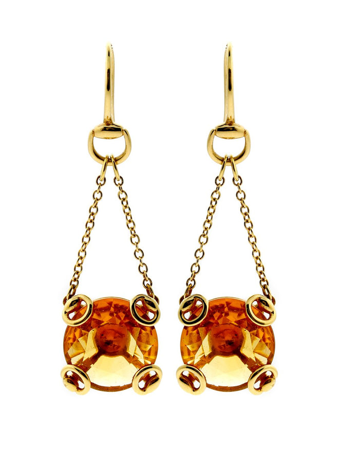 Gucci Horsebit Gold Citrine Earrings GCC10007