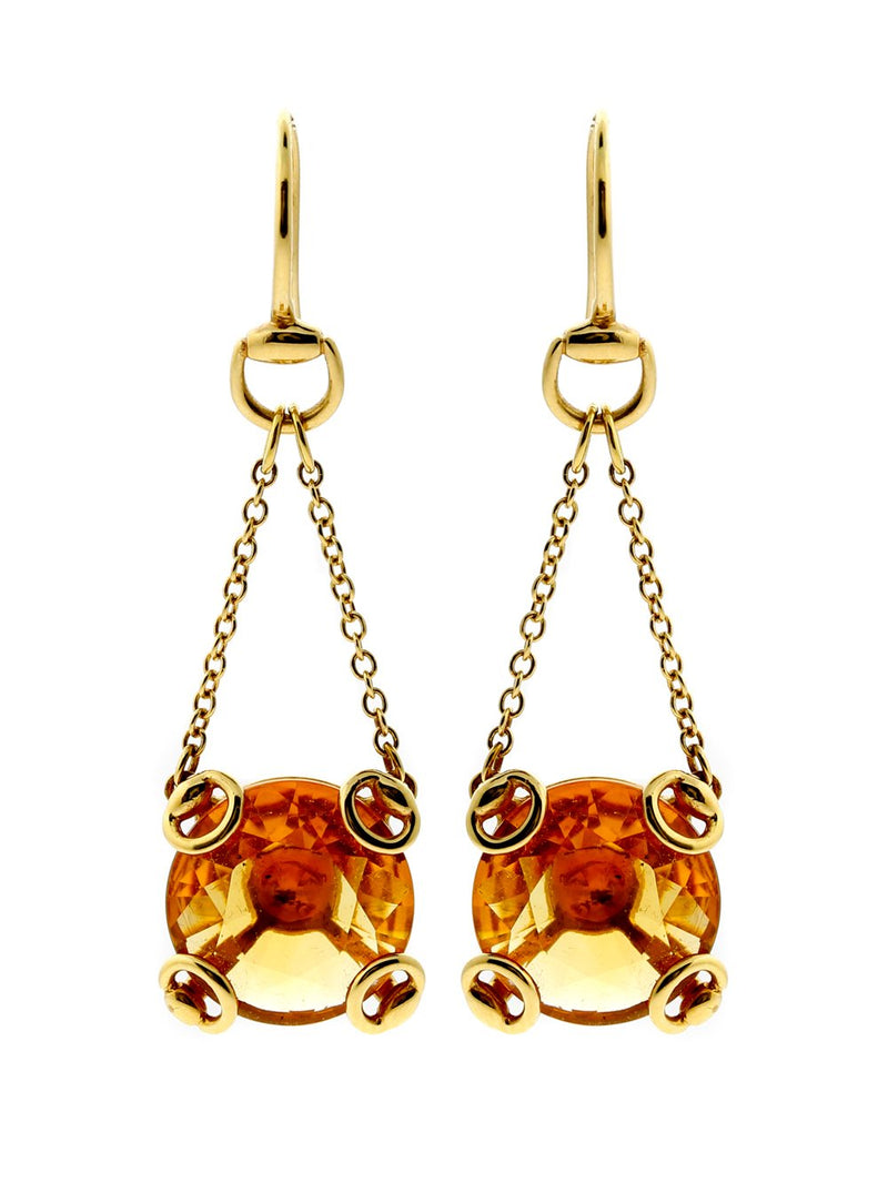 Gucci Horsebit Gold Citrine Earrings GCC10007