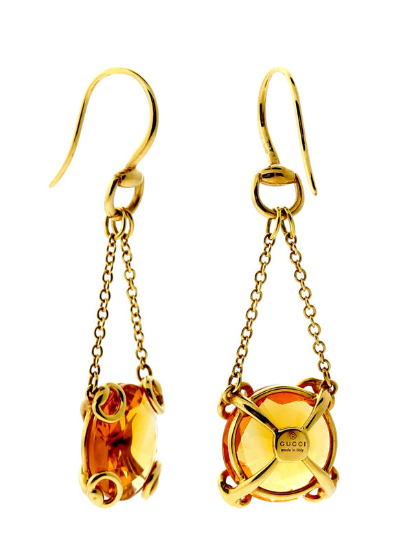 Gucci Horsebit Gold Citrine Earrings GCC10007