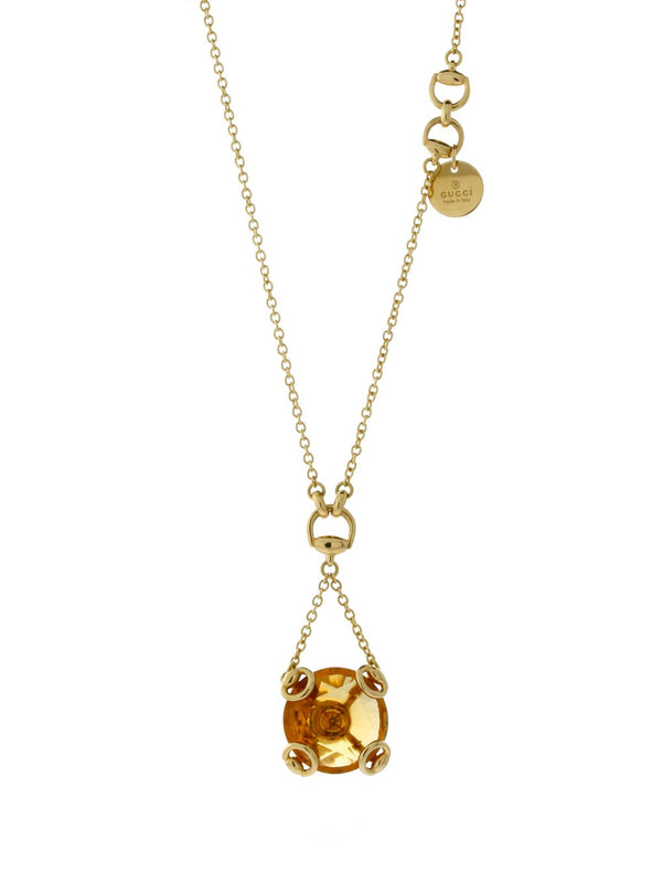Gucci Horsebit Gold Citrine Necklace 0000282