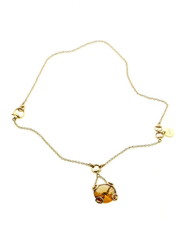 Gucci Horsebit Gold Citrine Necklace 0000282