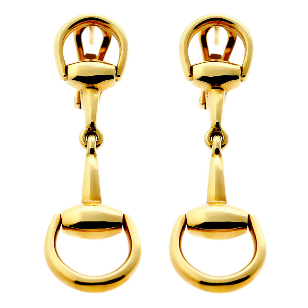 Gucci Horsebit Gold Drop Earrings Opulent Jewelers