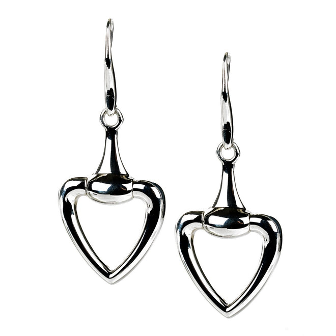 Gucci Horsebit Heart Silver Drop Earrings 0000684