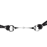 Gucci Leather Braided Horsebit Silver Bracelet 0000829
