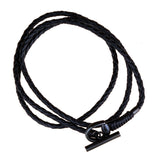 Gucci Leather Horsebit Burnished Silver Bracelet 0000696