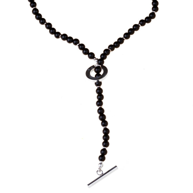 Gucci Onyx Bead Silver Necklace – Opulent Jewelers