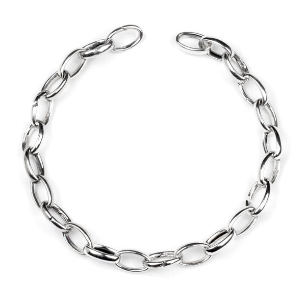 Gucci Oval Link Charm Silver Bracelet 8" 0000747