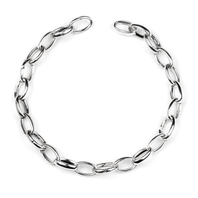 Gucci Oval Link Charm Silver Bracelet 8" 0000747
