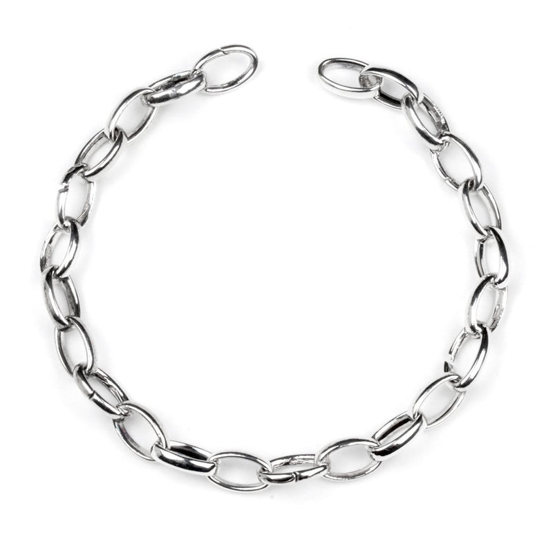Gucci Oval Link Charm Silver Bracelet 8" 0000747