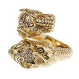 Gucci Tiger Diamond Yellow Gold Ring 0002635