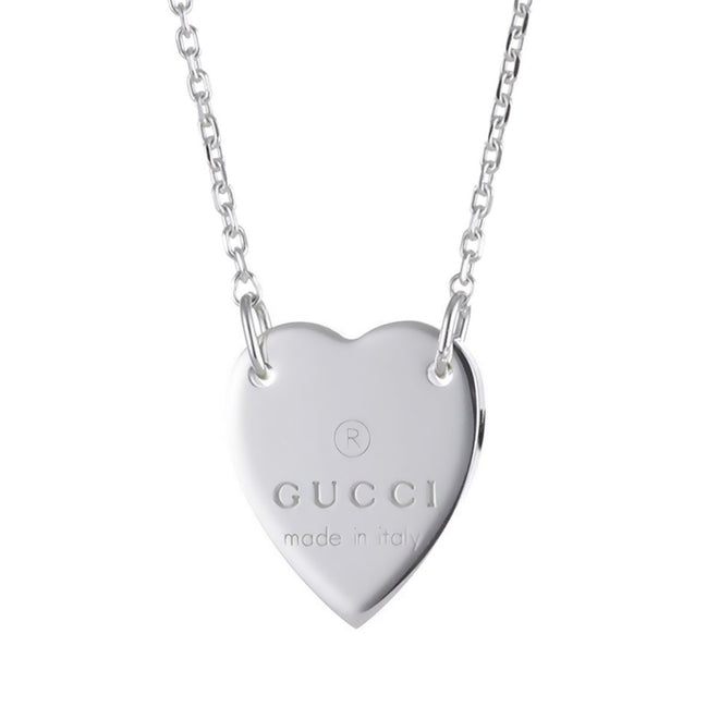Gucci Trademark Heart Silver Necklace 0000743