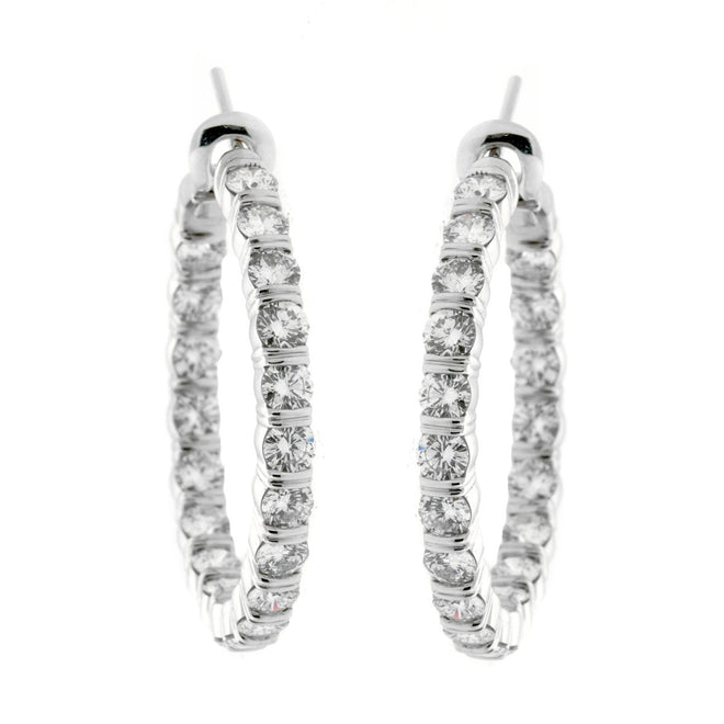 Harry Winston 5.46 Ct Diamond Platinum Hoop Earrings – Opulent Jewelers