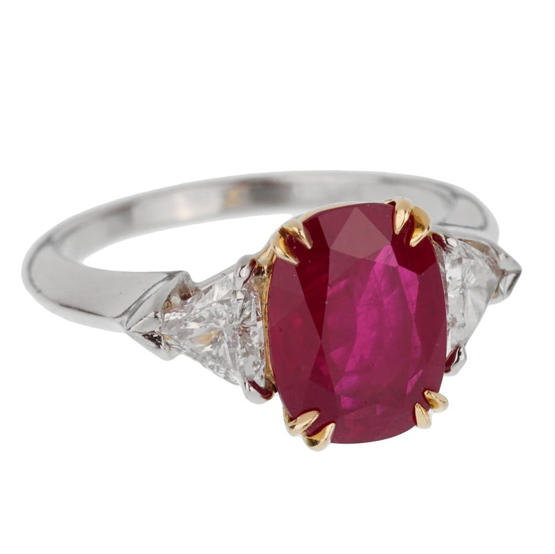 Harry Winston Burma Ruby Diamond Platinum Ring 0002165