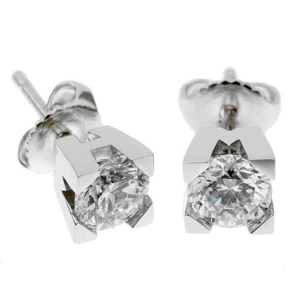 Harry Winston Platinum Diamond Stud Earrings 51HwBo