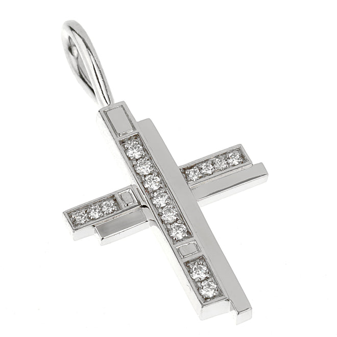 Harry Winston Traffic Platinum Diamond Cross Charm 0003378