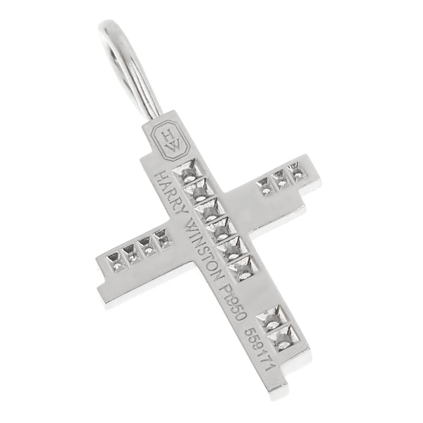 Harry Winston Traffic Platinum Diamond Cross Charm 0003378