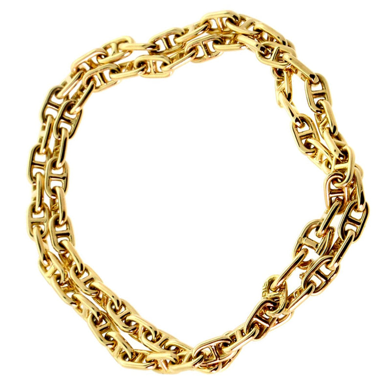 Hermes Chaine D'Ancre Gold Necklace HRM6669