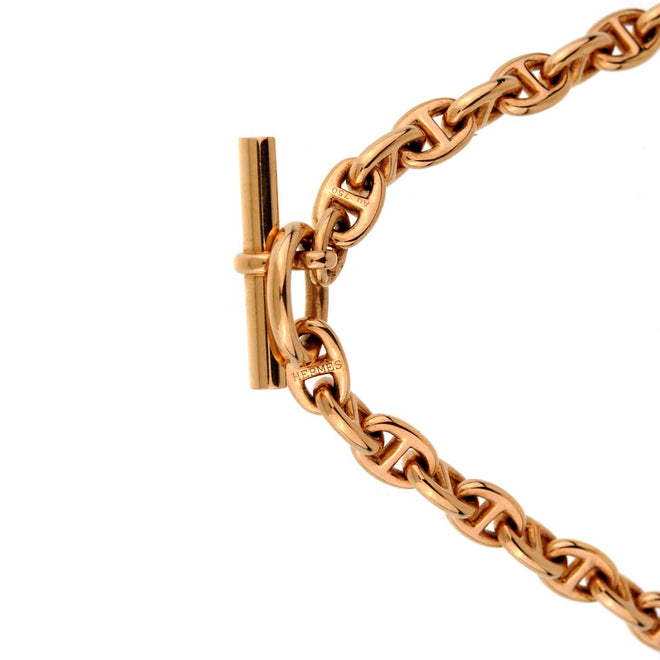 Hermes Chaine d'Ancre Rose Gold Necklace – Opulent Jewelers