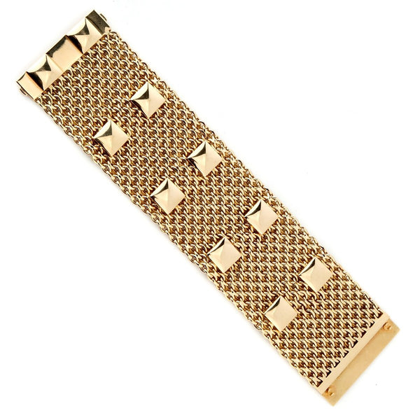 Hermes Collier De Chein Mesh Gold Bracelet 0000936