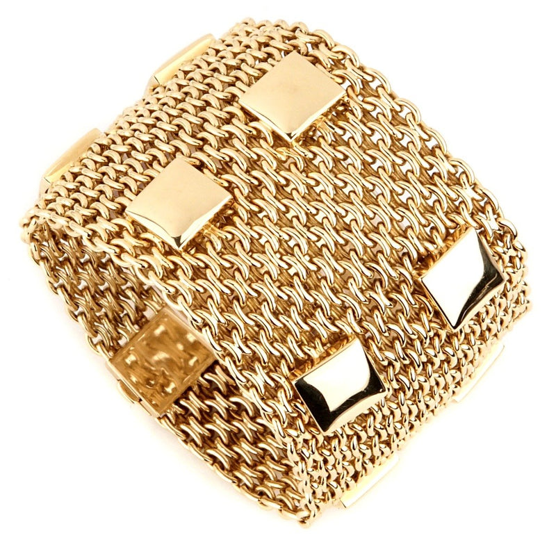 Hermes Collier De Chein Mesh Gold Bracelet 0000936